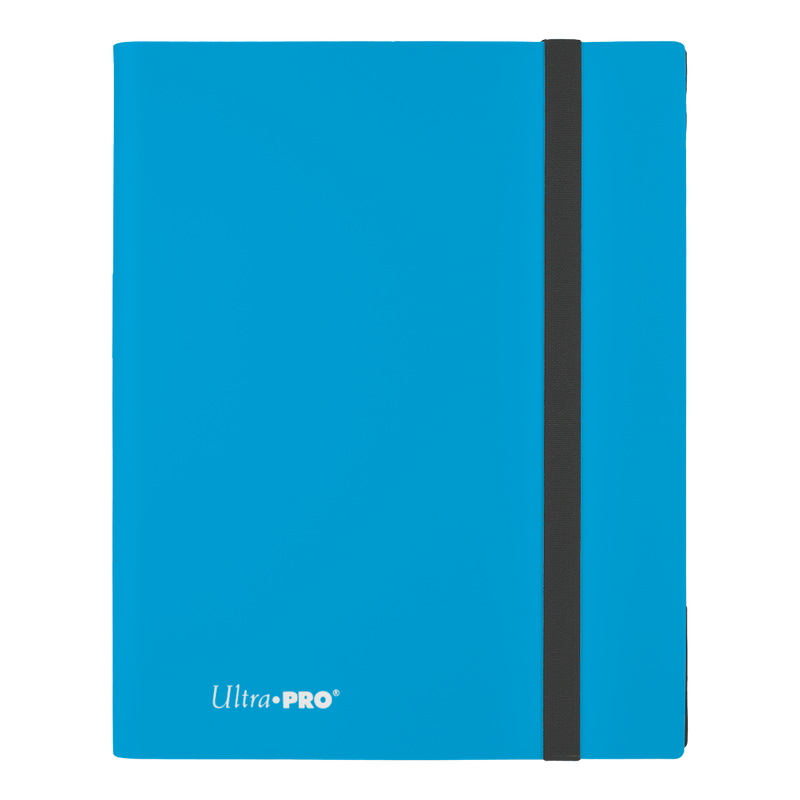 Ultra Pro Eclipse 9-Pocket Pro Binder - Sky Blue - Sky blue Ultra Pro Eclipse 9-pocket card binder with black elastic closure and Ultra PRO logo.