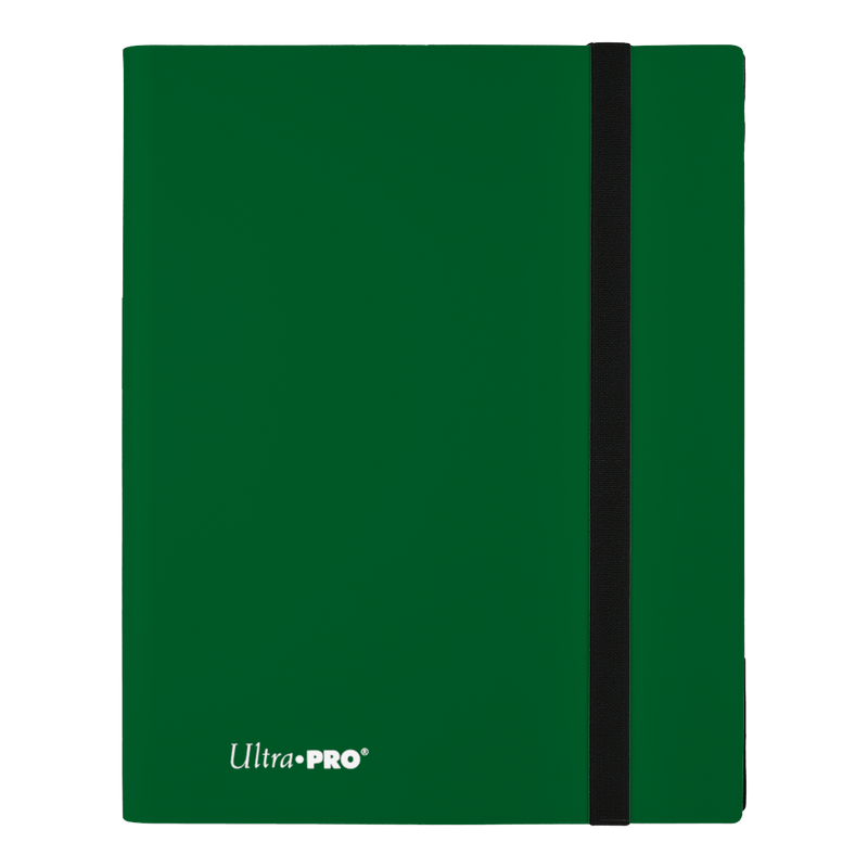 Ultra Pro Eclipse 9-Pocket Pro Binder - Forest Green - Forest green Ultra Pro Eclipse 9-pocket card binder with black elastic closure strap and Ultra PRO logo in white.