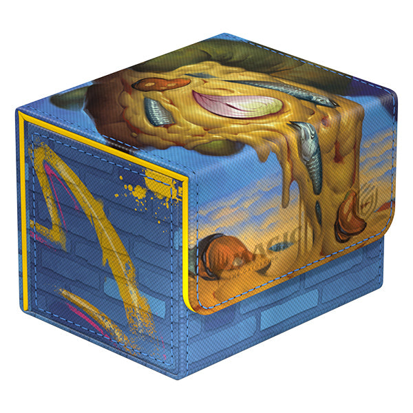 Ultimate Guard Sidewinder 100+ Xenoskin Deck Case: Teenage Mutant Ninja Turtles - Island - Blue and yellow rectangular deck case with Teenage Mutant Ninja Turtles Island design and glossy finish.