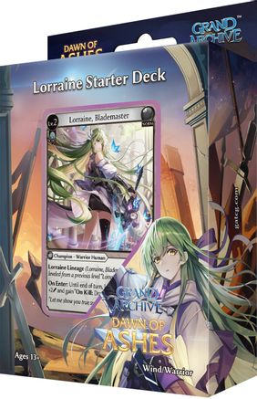 Grand Archive TCG Dawn of Ashes - Lorraine Starter Deck - Grand Archive TCG Dawn of Ashes Lorraine Starter Deck box with green-haired female character art and fantasy card design.