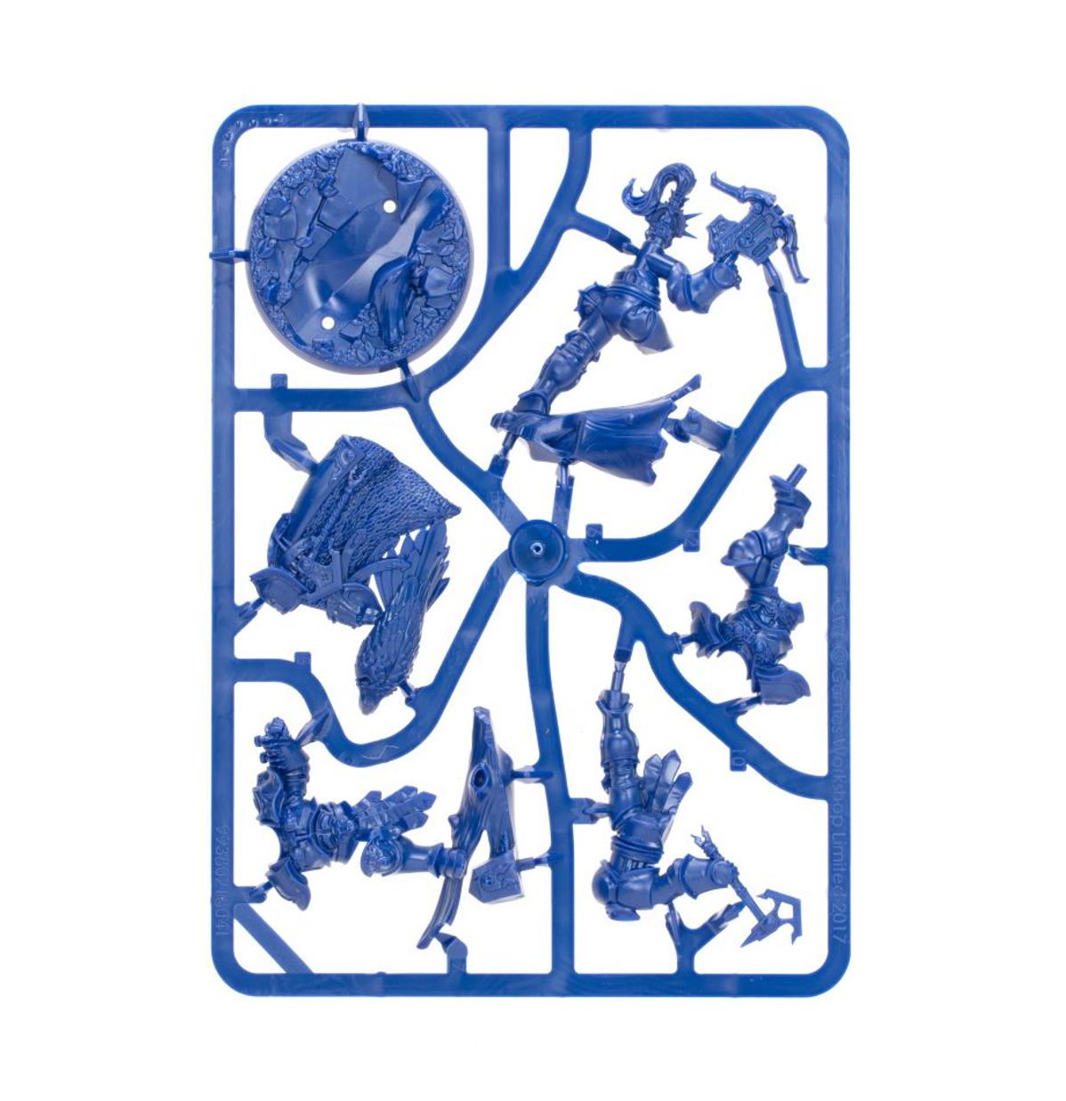 Warhammer Underworlds - Starter Set - Blue plastic sprue containing multiple unassembled miniatures with fantasy warrior and creature designs for tabletop gaming.