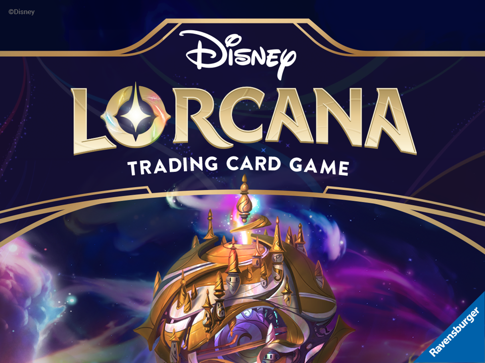 Lorcana 2v2 March 13th, 2026 - Dark blue Disney Lorcana trading card game box with gold and white lettering and a glowing magical ship illustration.