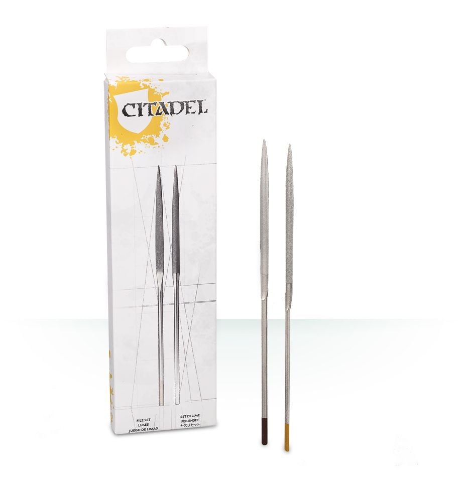 Citadel Tools - File Set - Set of two metal hobby files with fine tips, packaged in clear plastic with Citadel branding.