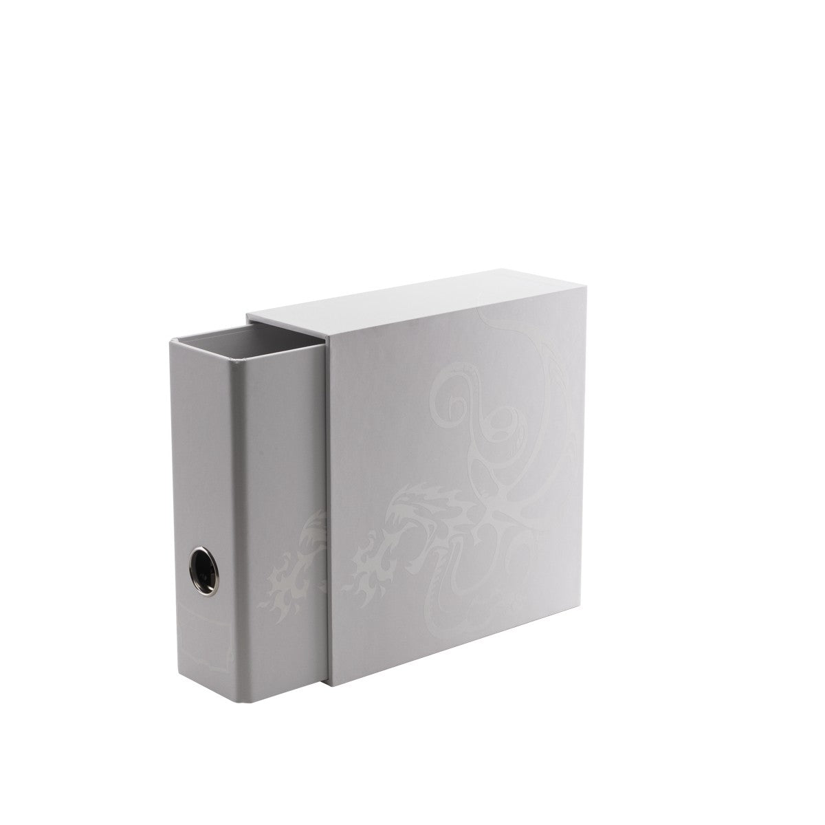 Dragon Shield Sanctuary Slipcase 2 Ring Binder - White (PREORDER) - White Dragon Shield Sanctuary slipcase and two-ring binder set with subtle embossed dragon design.