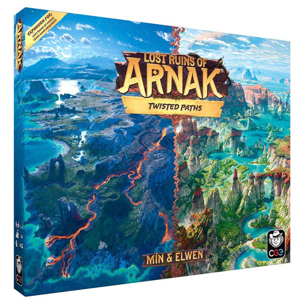 Lost Ruins of Arnak: Twisted Paths Expansion (PREORDER) - Twisted Paths Expansion featuring colorful jungle and volcanic landscape artwork.