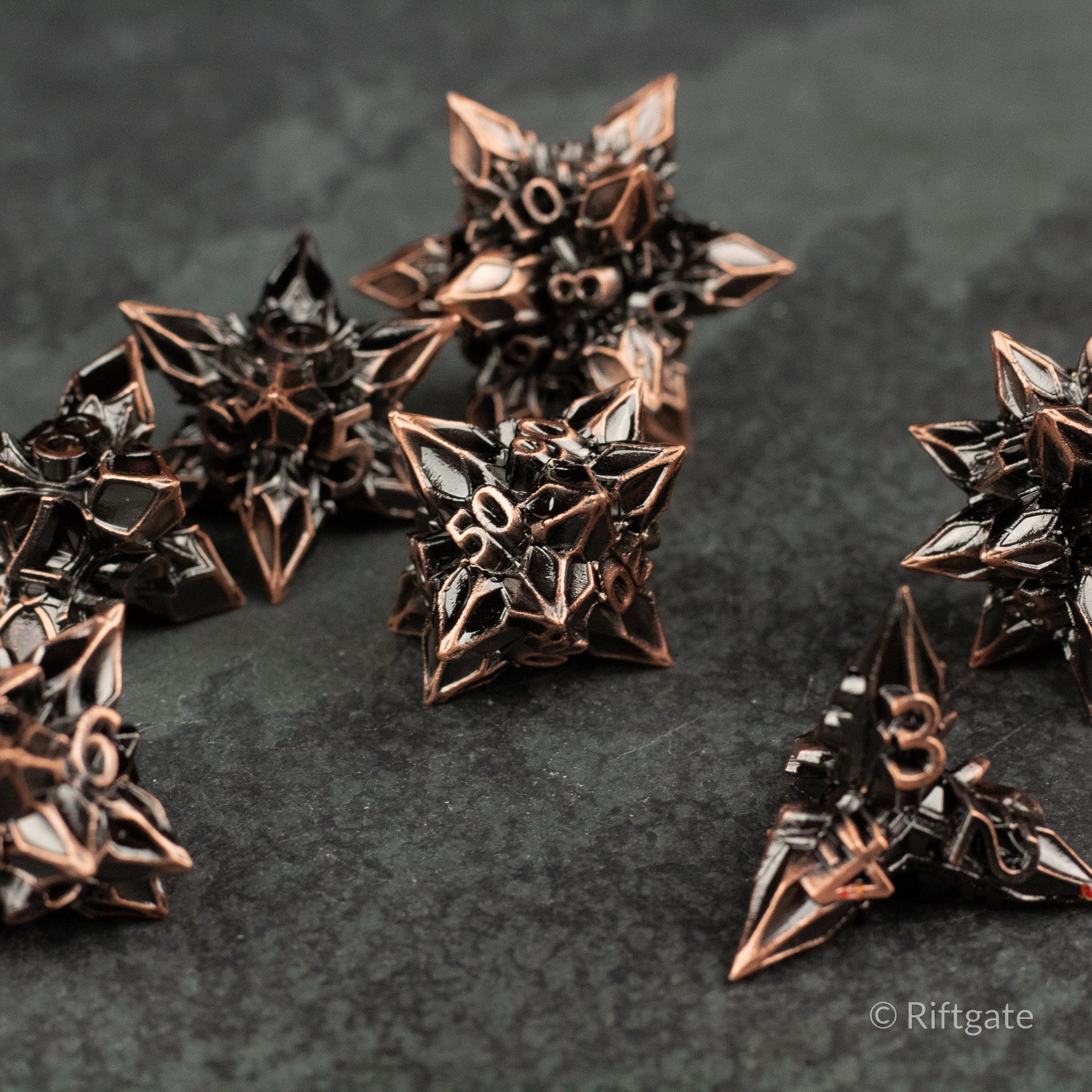 Copper Nova Blossom Dice Set
