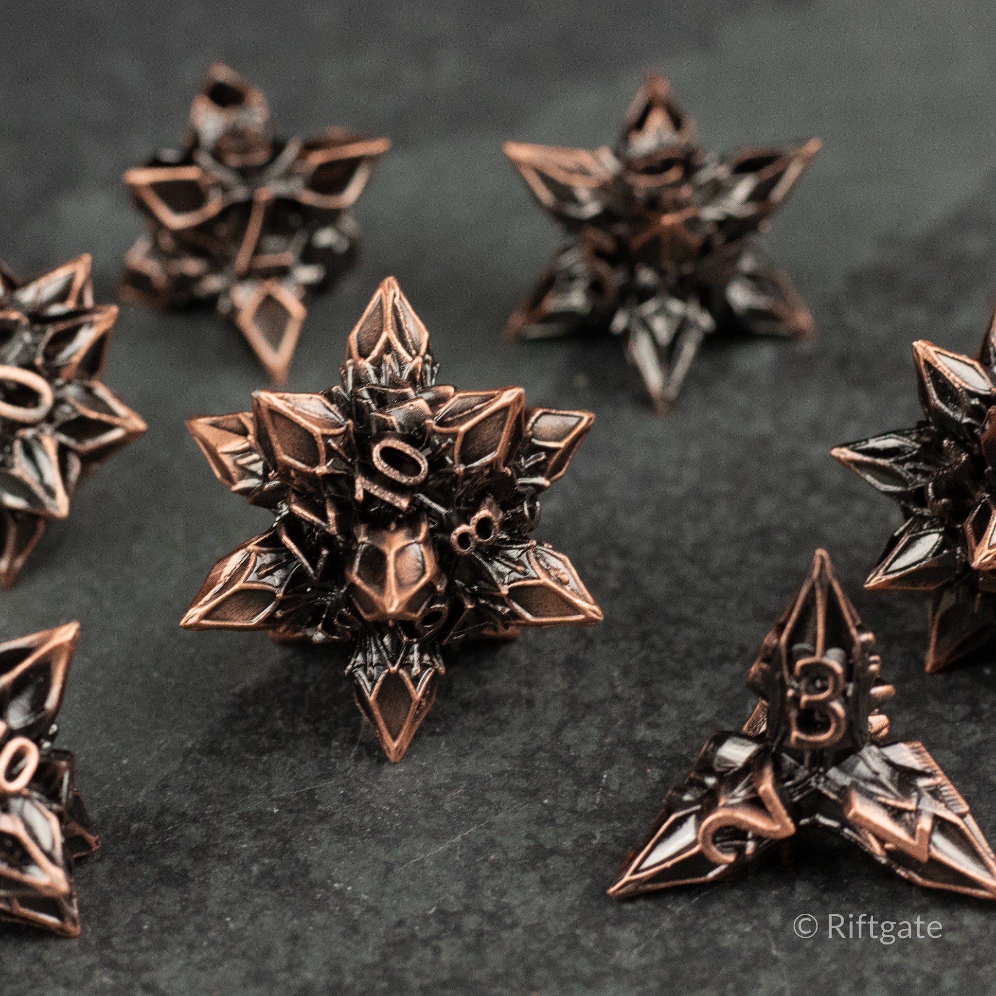 Copper Nova Blossom Dice Set