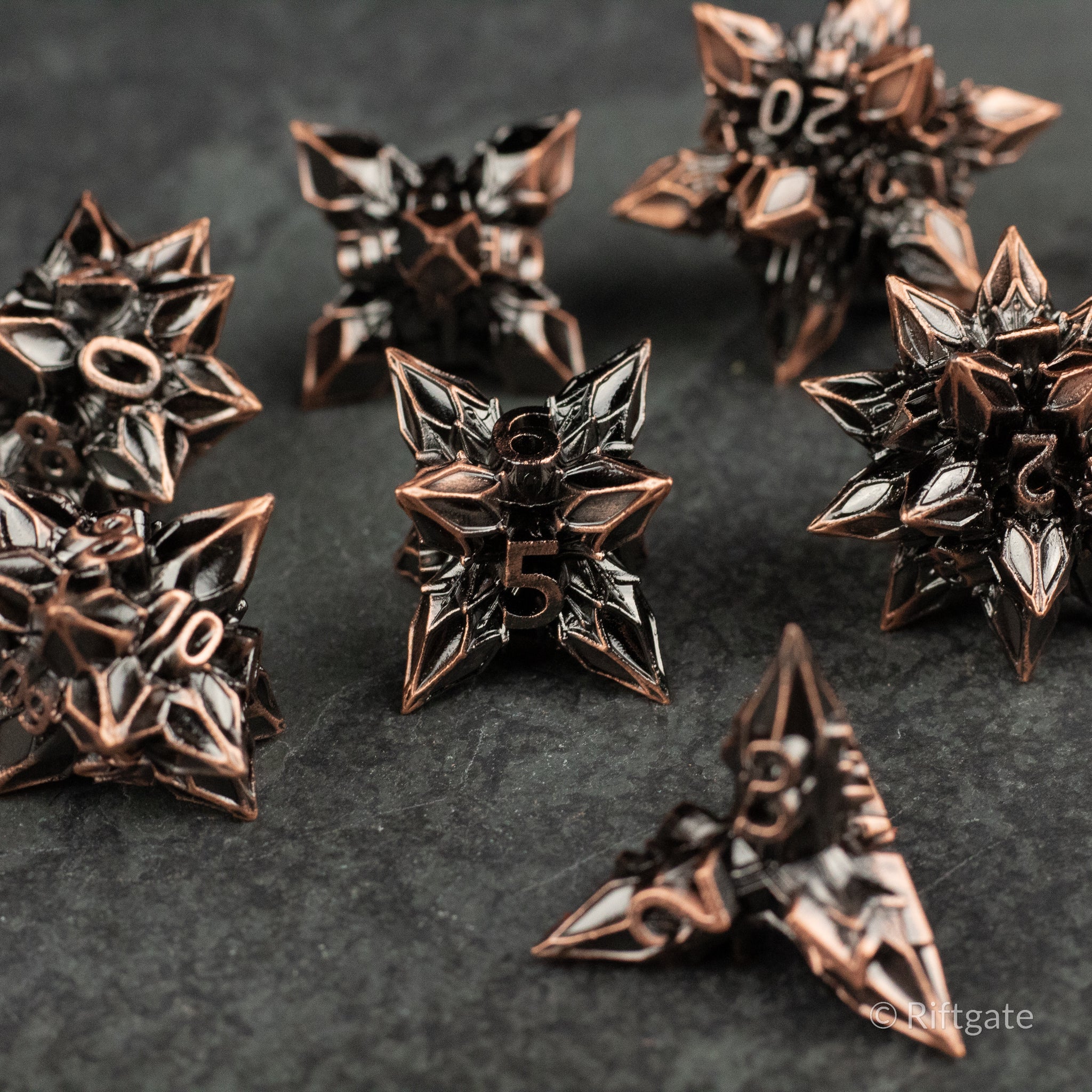 Copper Nova Blossom Dice Set
