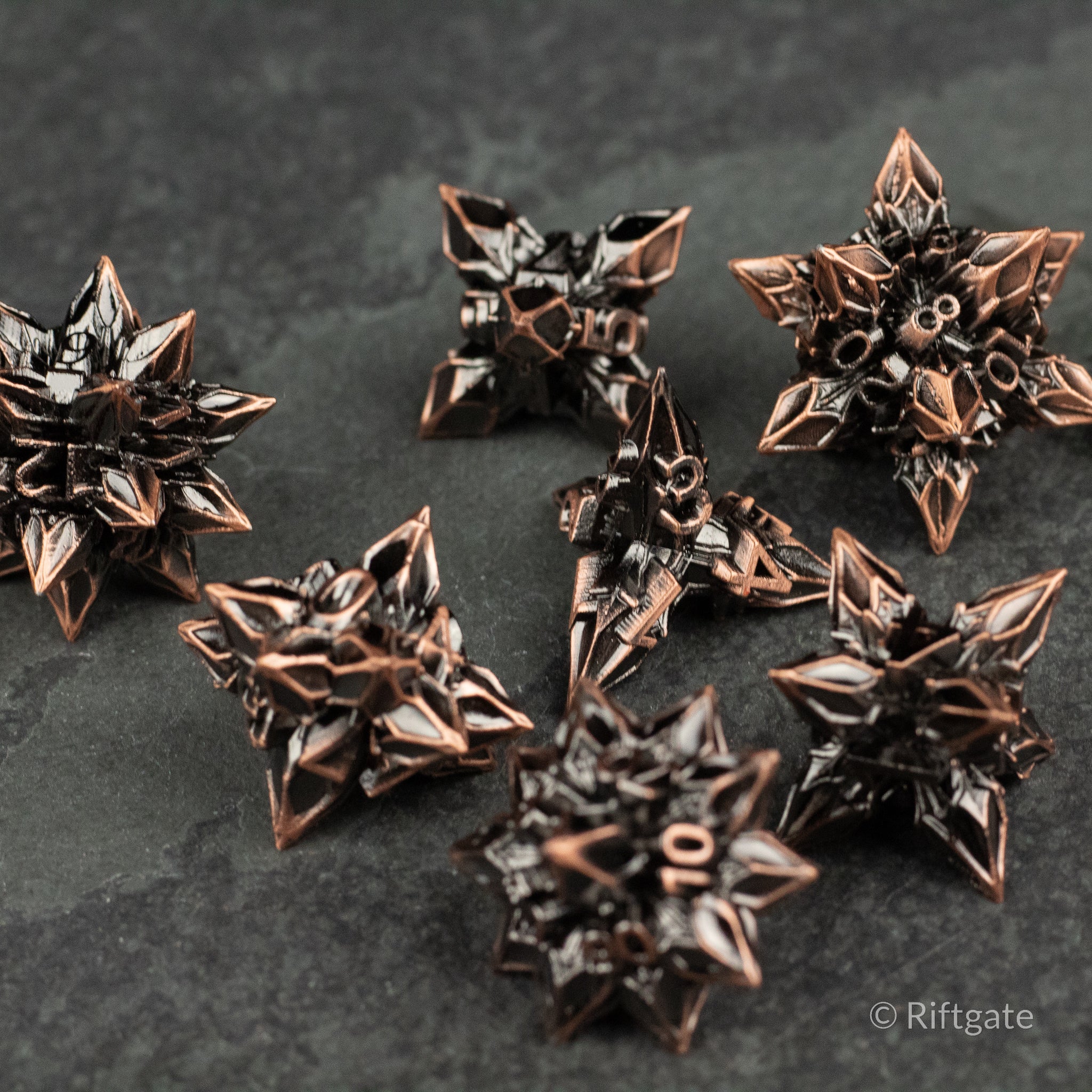 Copper Nova Blossom Dice Set