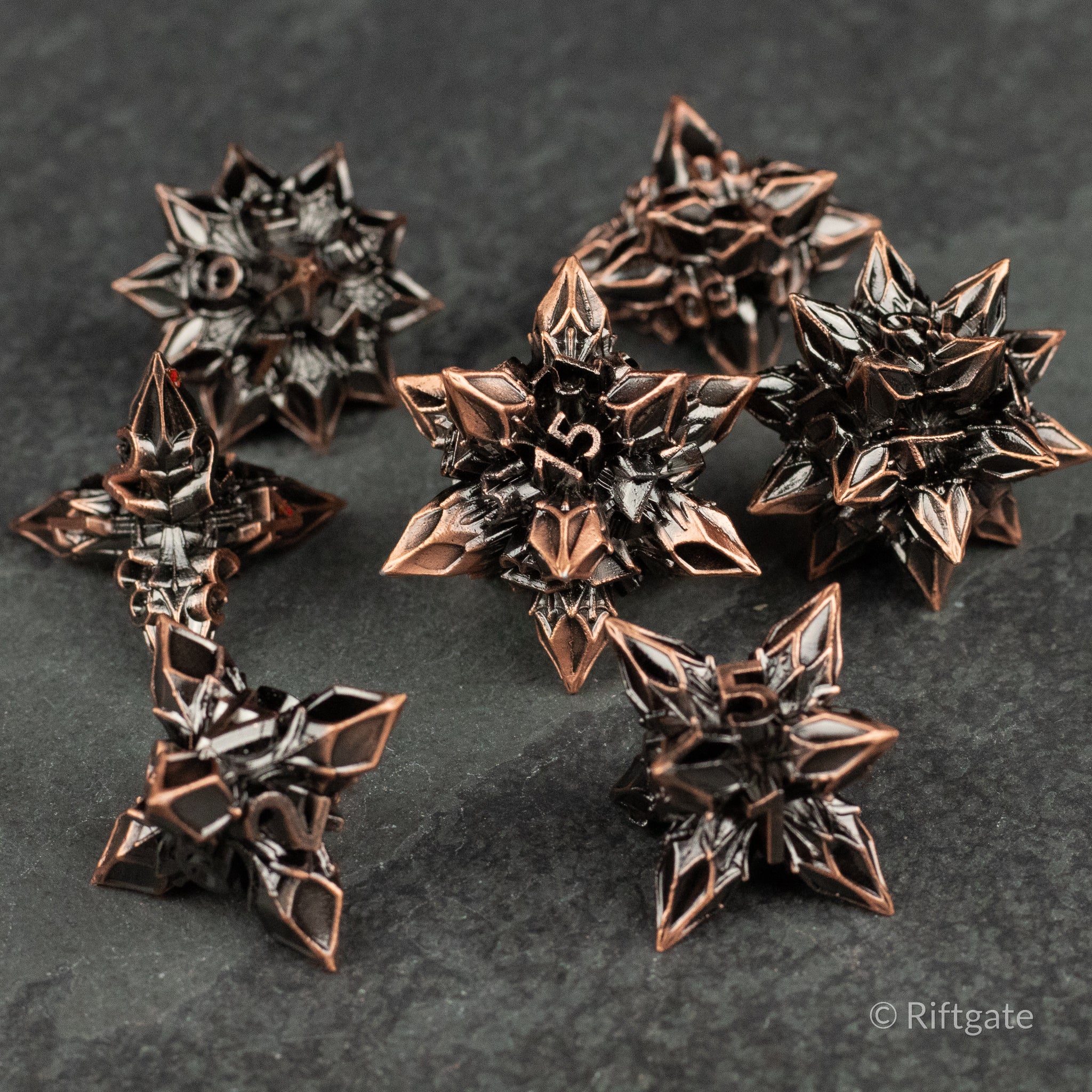 Copper Nova Blossom Dice Set