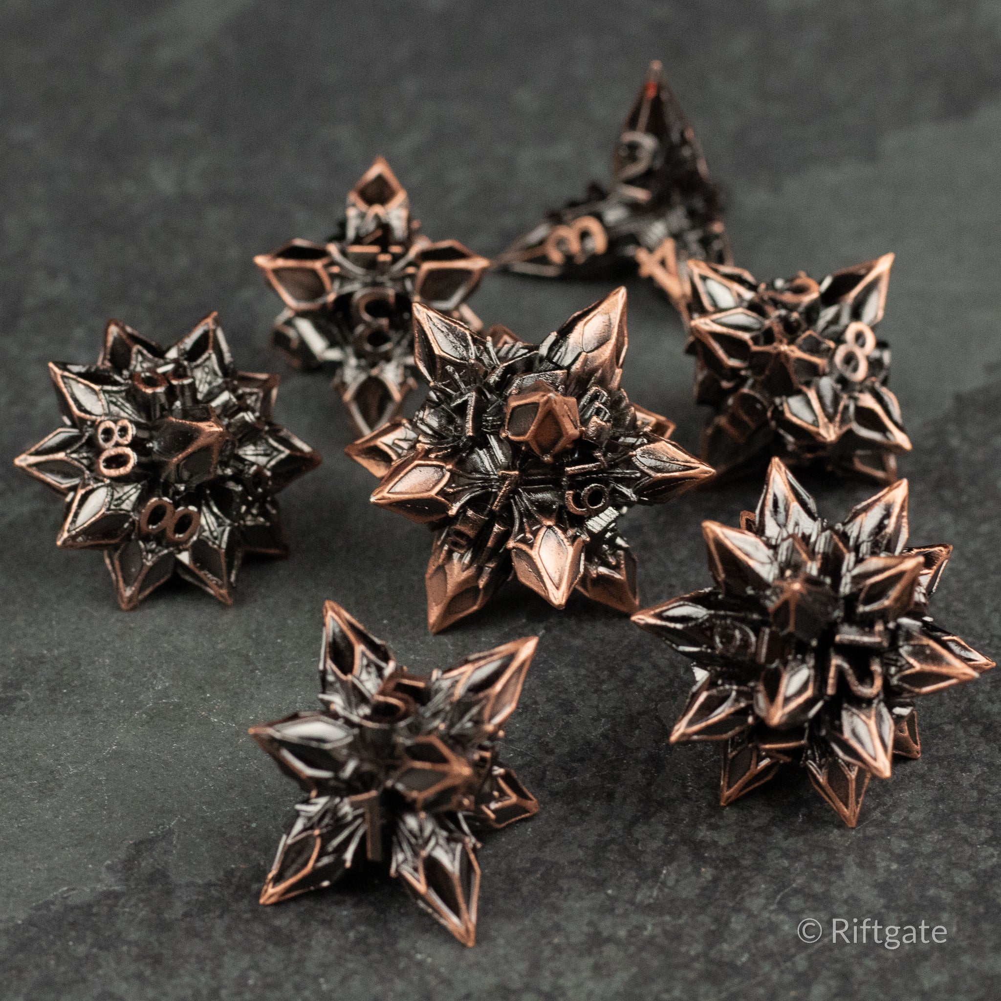 Copper Nova Blossom Dice Set