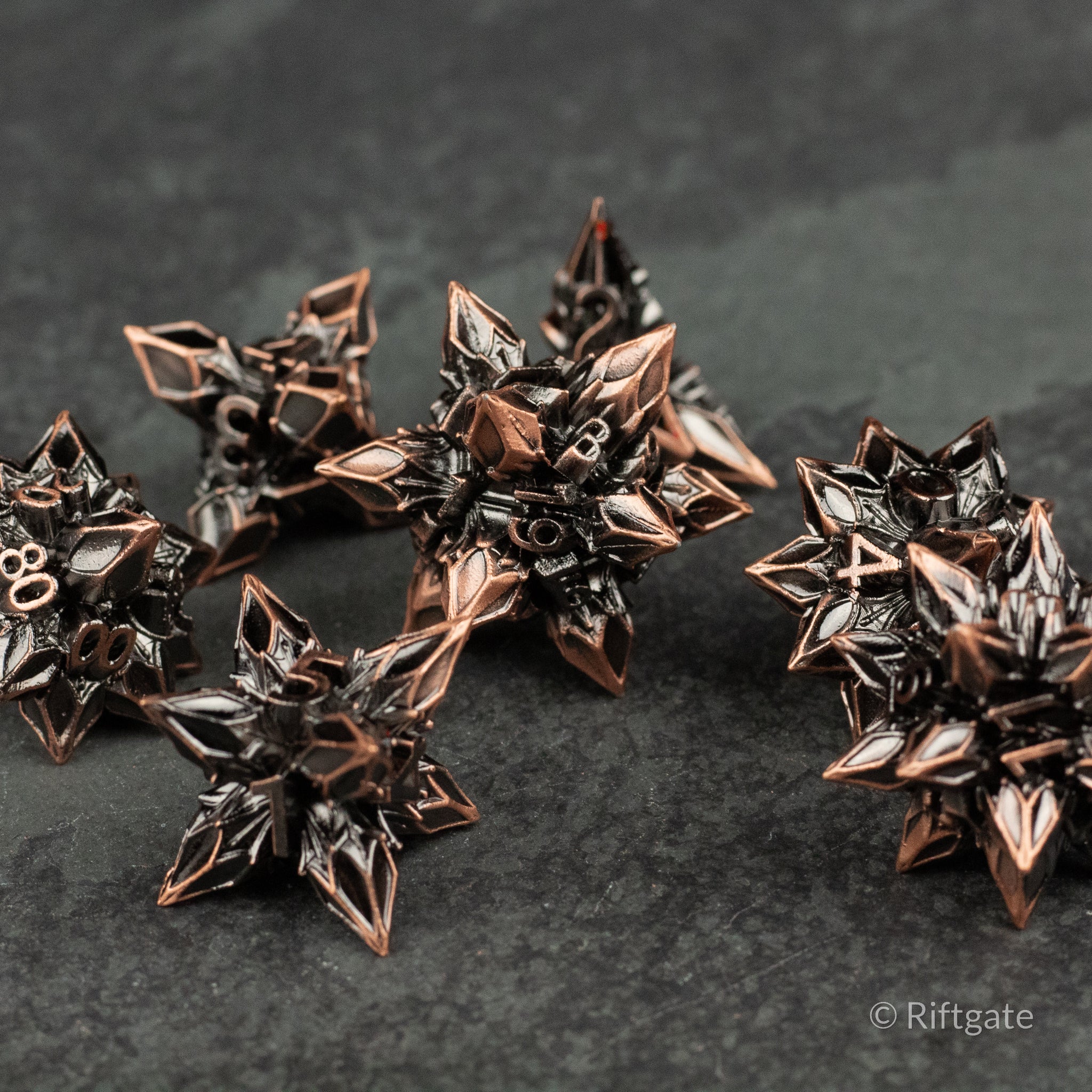 Copper Nova Blossom Dice Set