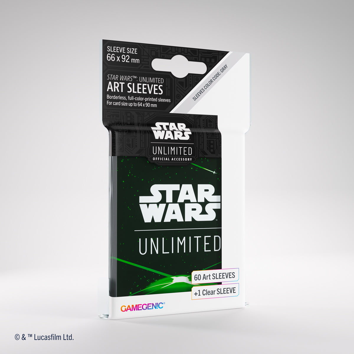 Star Wars: Unlimited Art Sleeves - Space Green - Pack of 60 Star Wars Unlimited art card sleeves in dark green with white and gray text packaging.