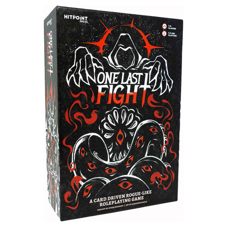 One Last Fight (PREORDER) - Black and red card game box featuring a hooded figure and octopus tentacles, titled One Last Fight.