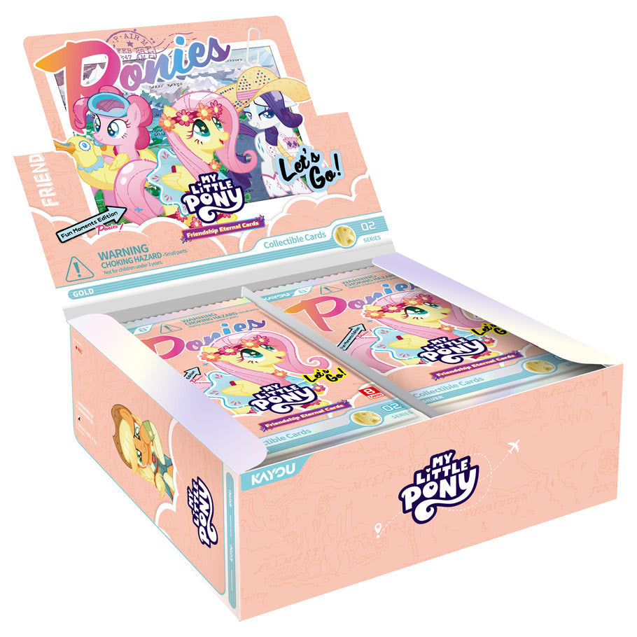 My Little Pony Trading Card Game: Friendship Eternal Fun Moments Edition Booster Display (PREORDER) - Pink My Little Pony Trading Card Game booster display box with colorful ponies and pastel-themed packaging.