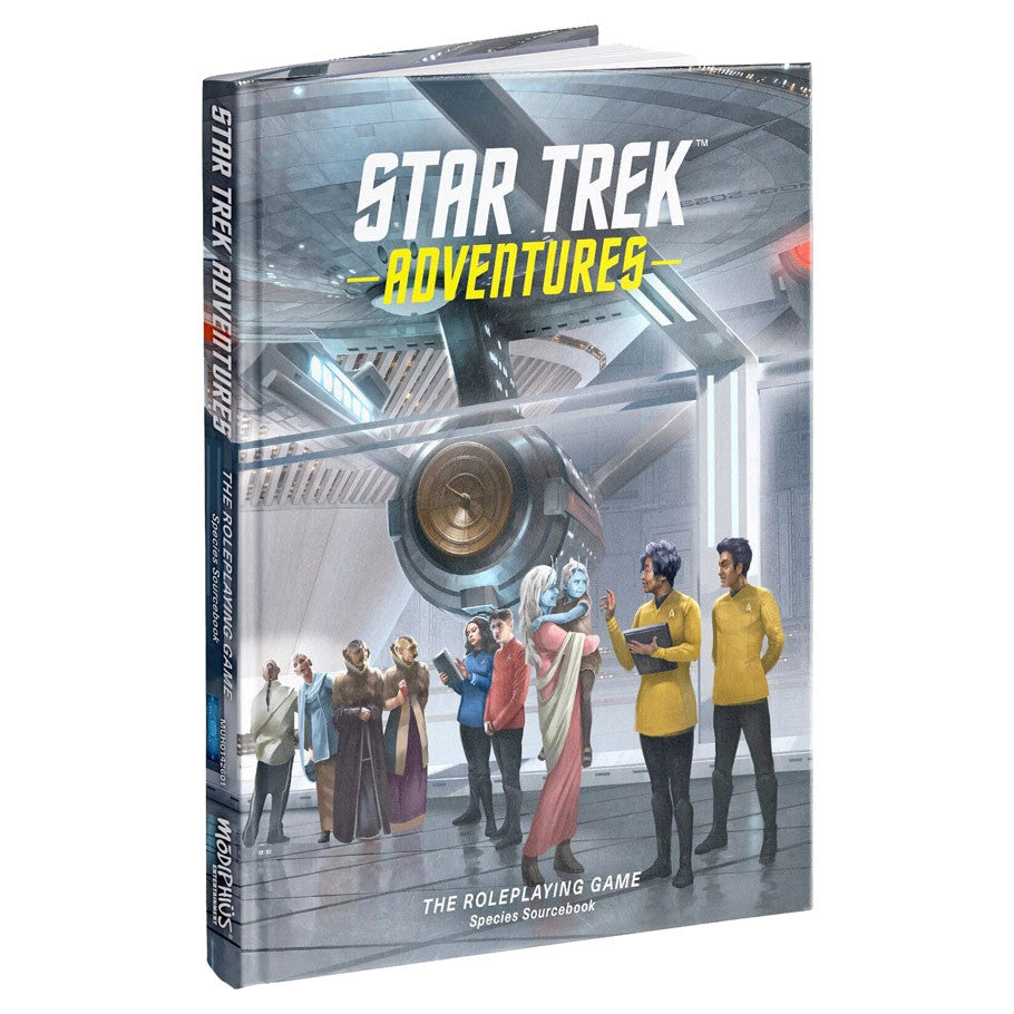 Star Trek Adventures 2E: Species Sourcebook (PREORDER) - Hardcover book with Star Trek Adventures title, featuring characters in Starfleet uniforms and alien species on a spaceship.