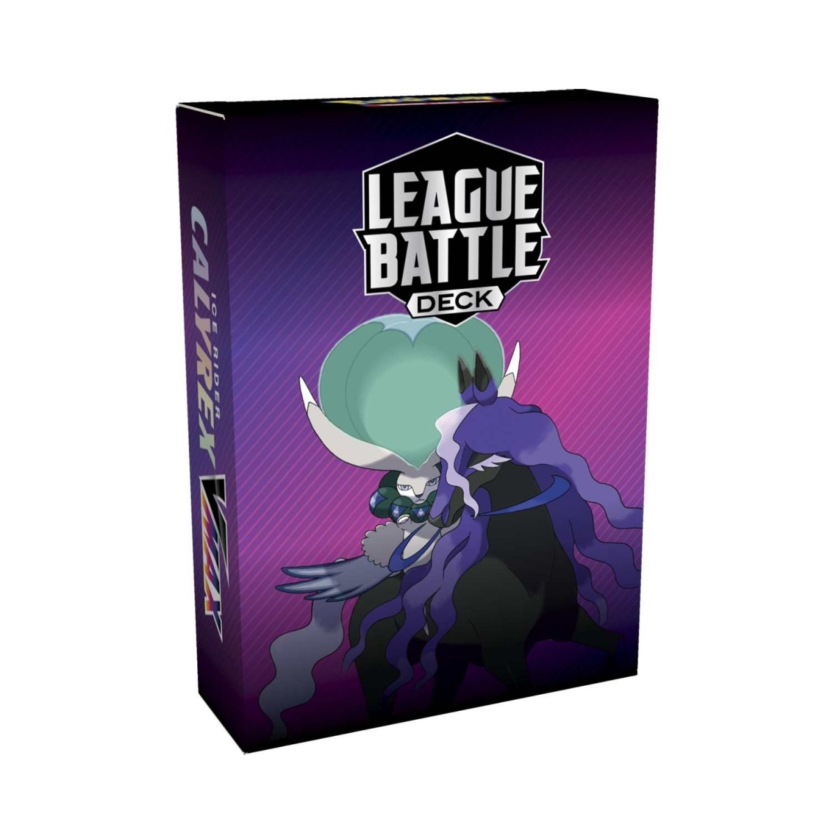 Pokémon Shadow Rider Calyrex VMAX League Battle Deck - Purple and black Pokémon League Battle Deck box featuring Shadow Rider Calyrex artwork.