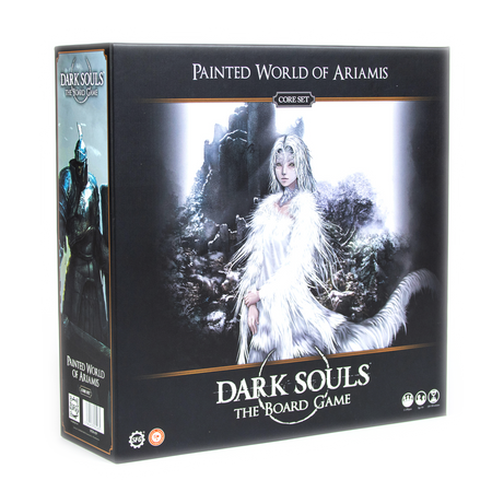 Dark Souls: Painted World of Ariamis - Dark Souls Painted World of Ariamis board game box with icy fantasy artwork and female character in white fur cloak.
