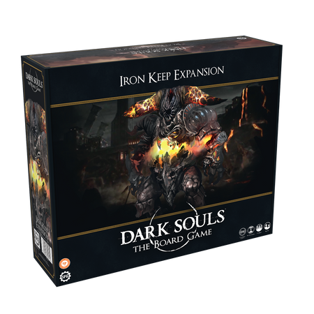 Dark Souls: Iron Keep Expansion - Dark Souls Iron Keep Expansion board game box with fiery armored knight and molten lava background.