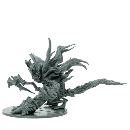 Dark Souls: Manus, Father Of The Abyss - Manus, Father of the Abyss detailed gray resin miniature figure with twisted tentacles and clawed limbs on round base.
