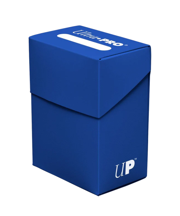 Ultra Pro Poly Deck Box - Pacific Blue - Pacific blue Ultra Pro Poly Deck Box with hinged lid and white UP logo on front.