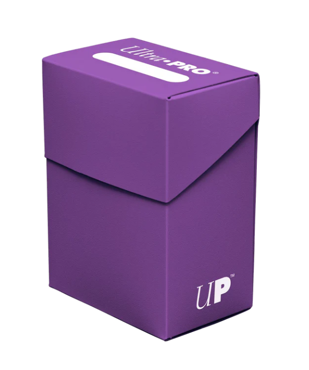 Ultra Pro Poly Deck Box - Purple - Purple Ultra Pro Poly Deck Box with white logo and secure flip-top lid.