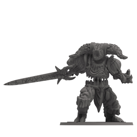 Dark Souls: Iron Keep Expansion - Dark Souls Iron Keep Expansion miniature figurine of armored warrior with large spiked sword and horned helmet in dark gray.