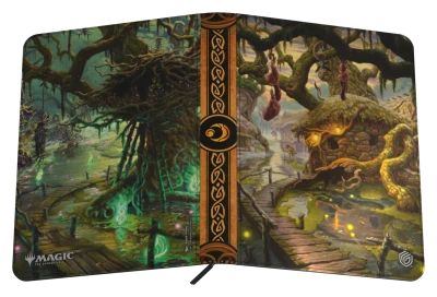 Ultimate Guard 18-Pocket Zipfolio 360 Xenoskin: Lorwyn Eclipsed - Swamp - Zippered folio with dark swamp-themed fantasy artwork, twisted trees, glowing lights, and intricate central emblem design.