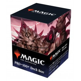 Ultra Pro Deck Box - MTG March of the Machine A - The Gathering Ultra Pro deck box with spiked armored creature art and black lid logo.
