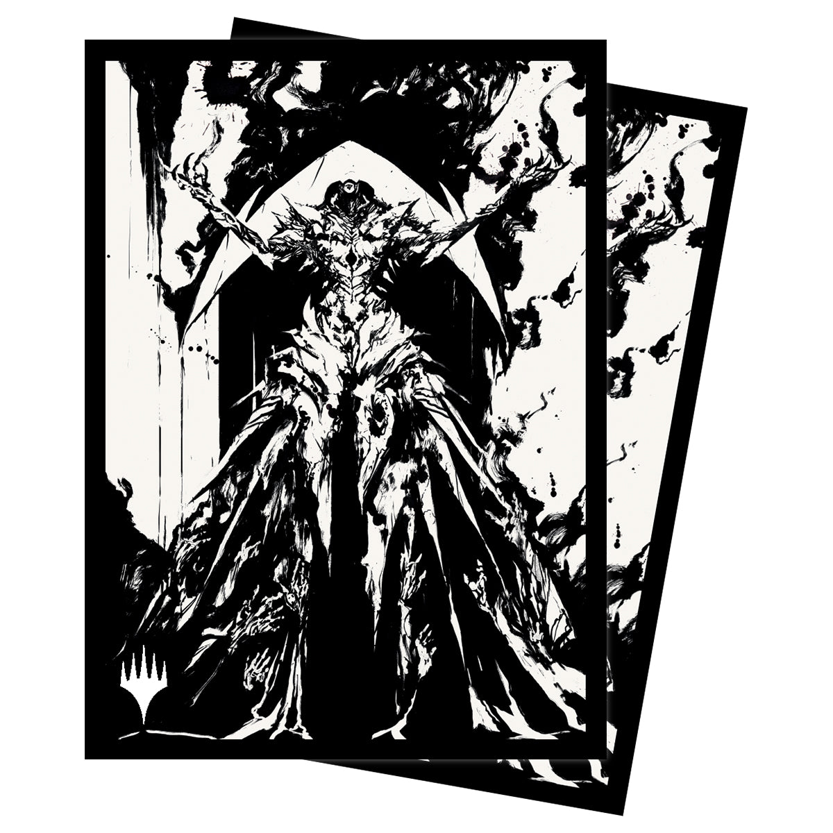 Ultra Pro Sleeves - MTG March of the Machine Z - The Gathering card sleeves featuring a dark armored figure with wings and flowing cloak.