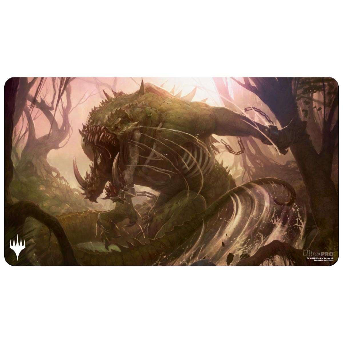 Playmat: Magic the Gathering: Modern Horizons 3: Nethergoyf. The Nethergoyf is an undead amphibious monster with many teeth, a set of tusks, exposed ribs, and a crocodile tail. It roars, breaking free from its chains
