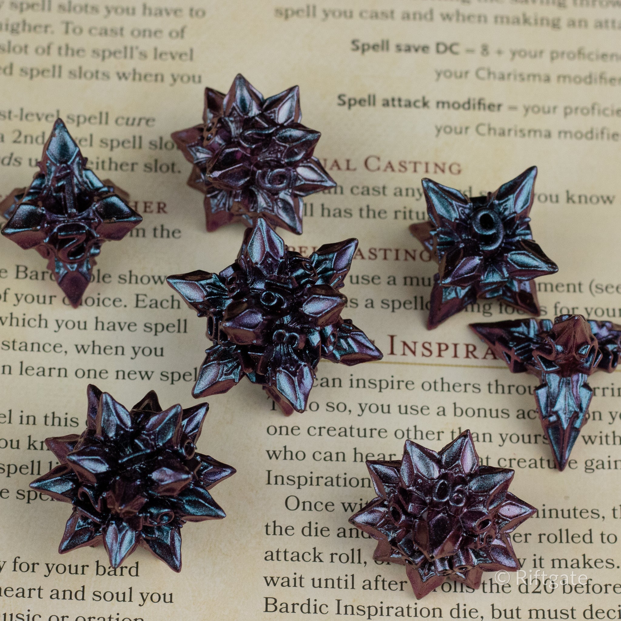 Violet Nova Blossom Dice Set