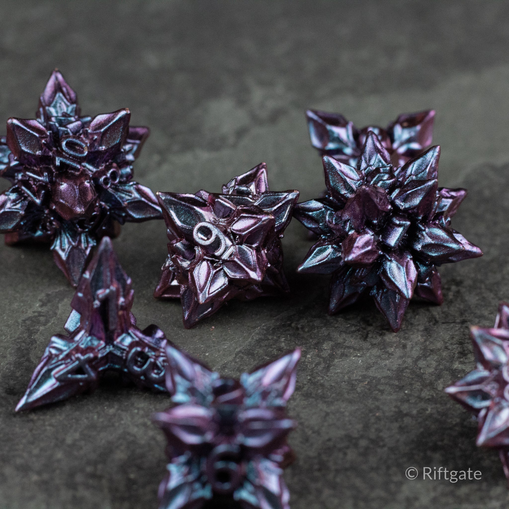 Violet Nova Blossom Dice Set