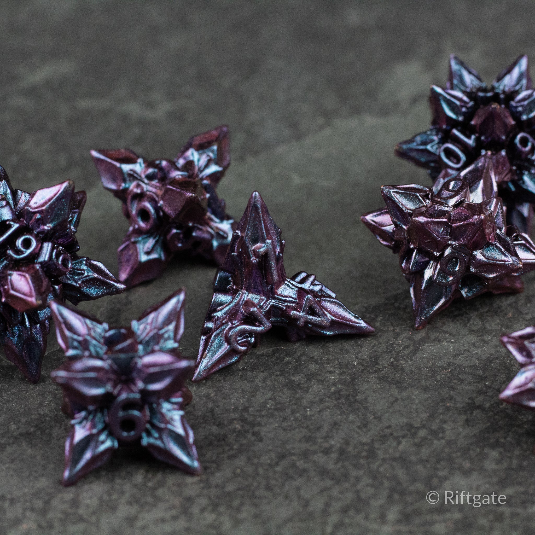 Violet Nova Blossom Dice Set