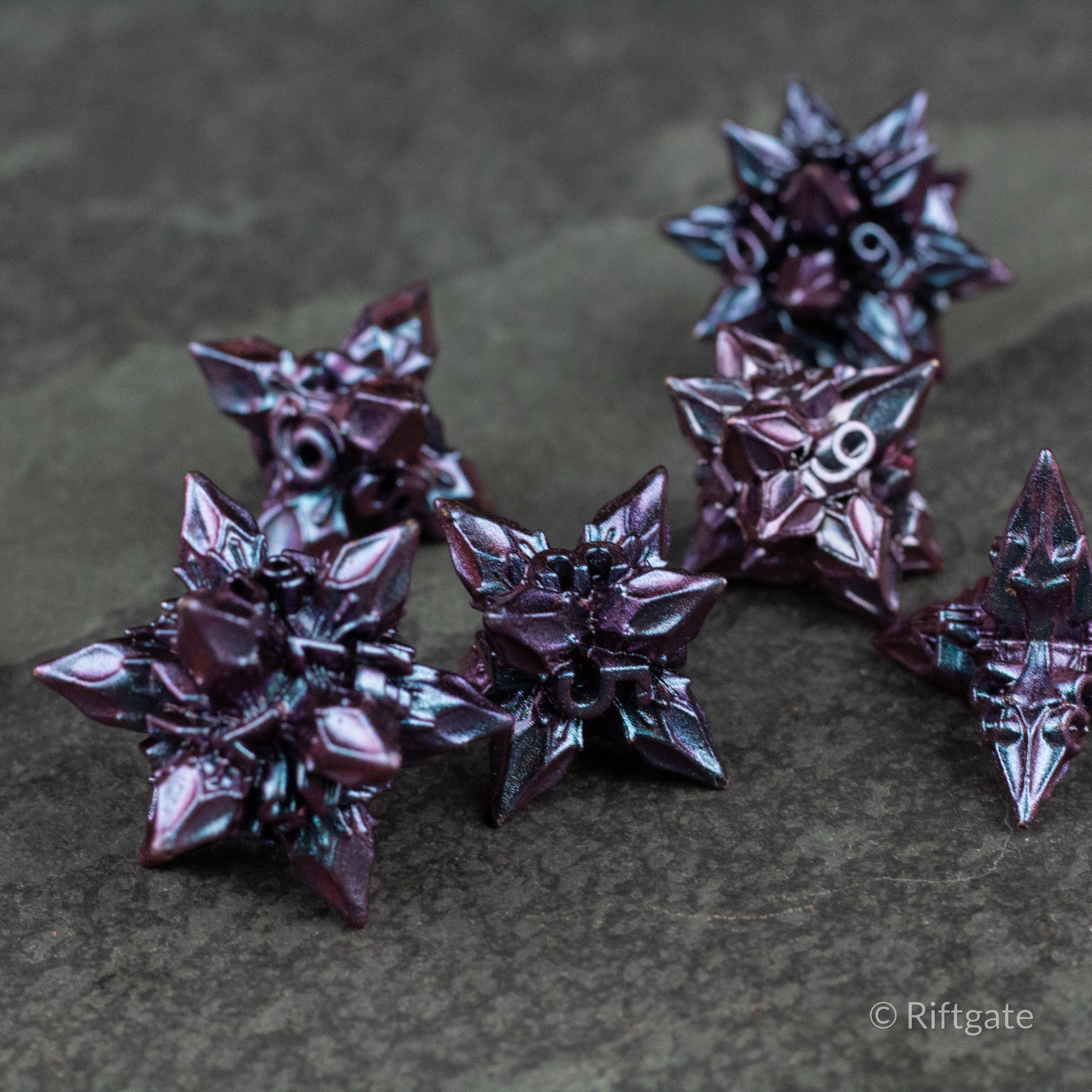 Violet Nova Blossom Dice Set