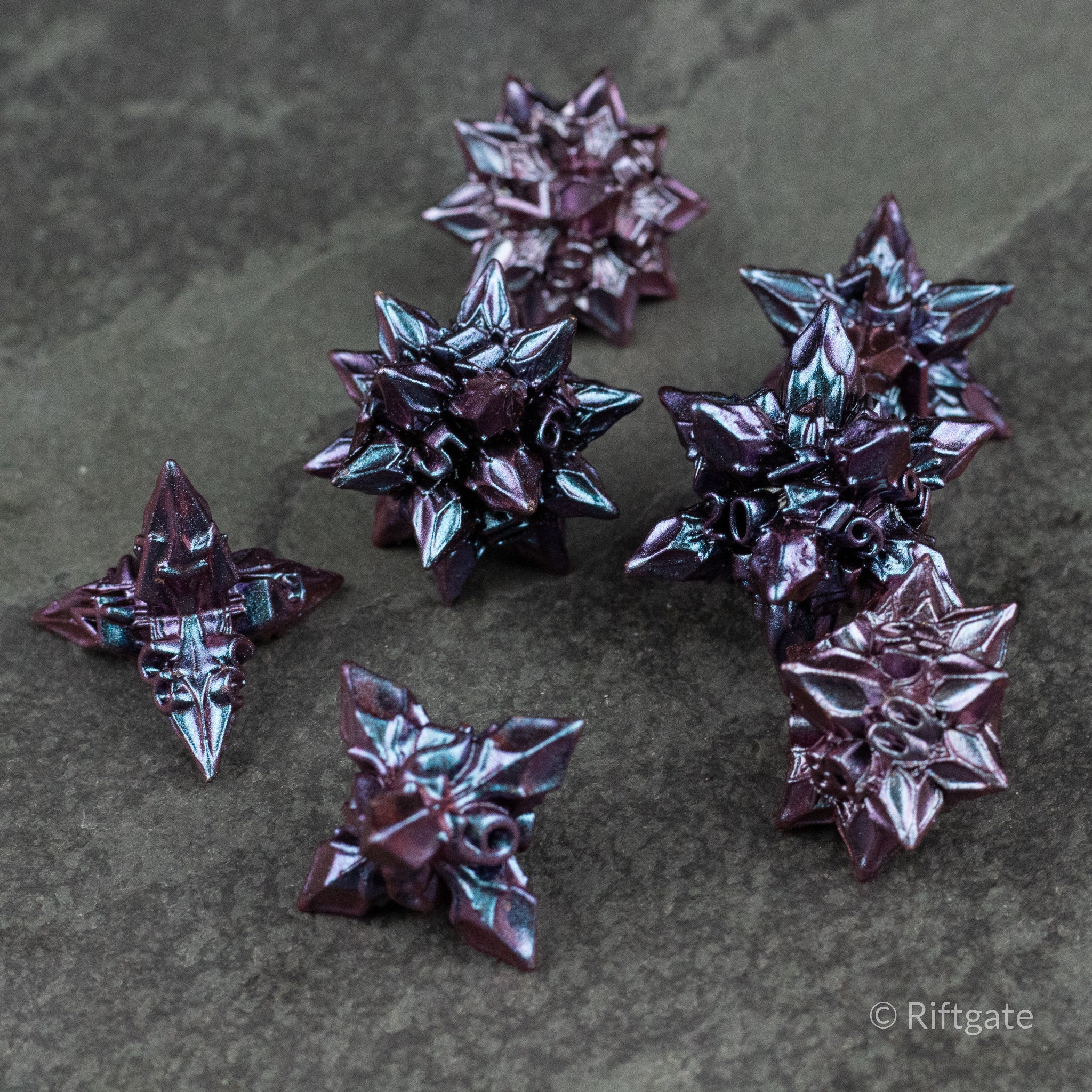 Violet Nova Blossom Dice Set