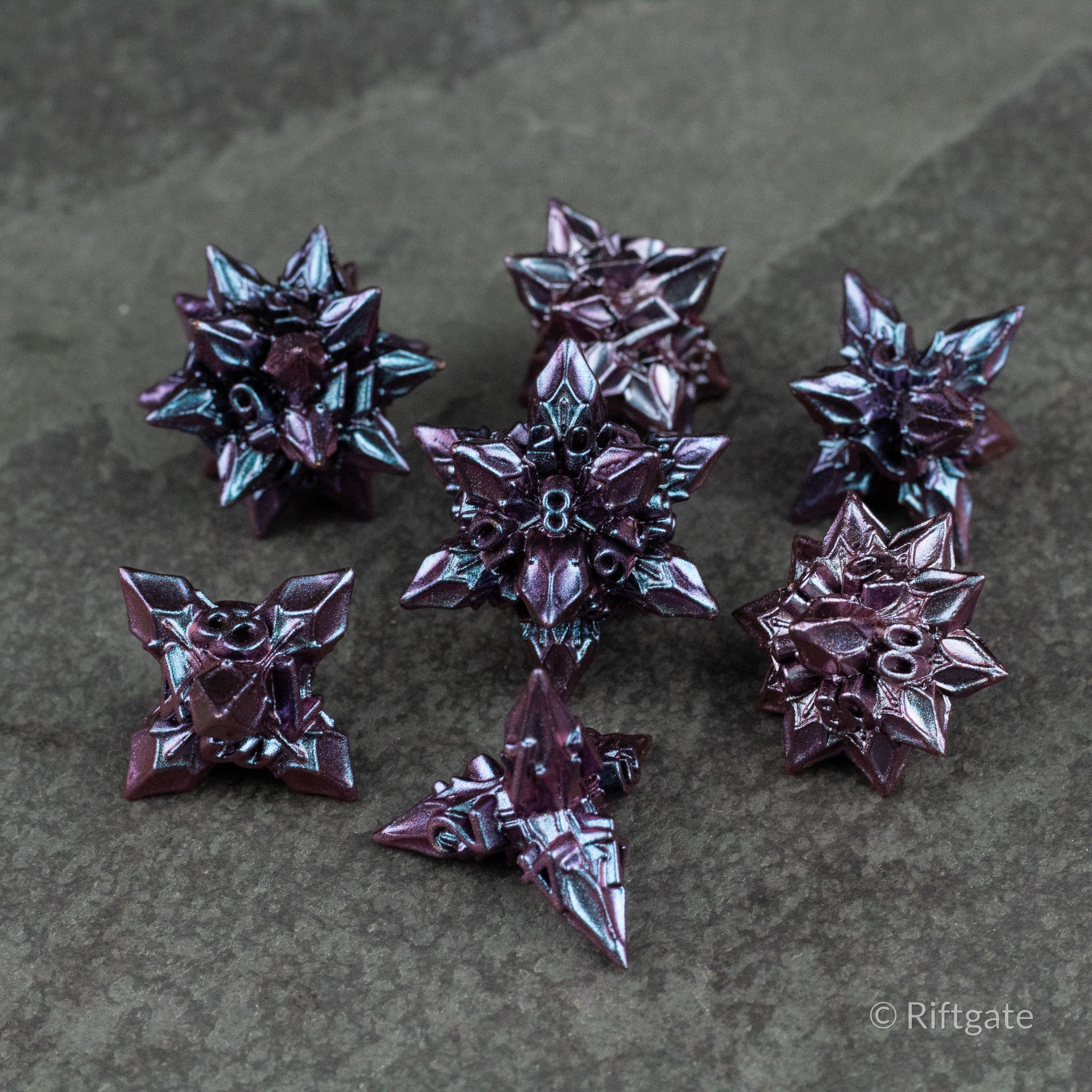 Violet Nova Blossom Dice Set
