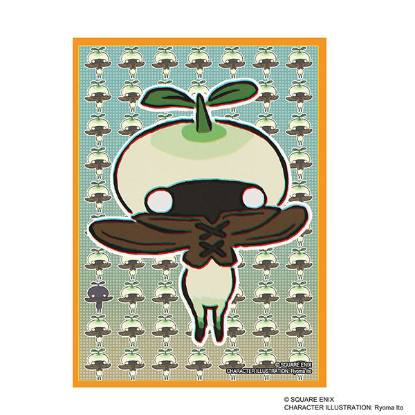 Square Enix Card Sleeves: Final Fantasy - Mandragora - Card sleeve featuring a cute Mandragora character with a green sprout on its head, set against a repeating pattern of.