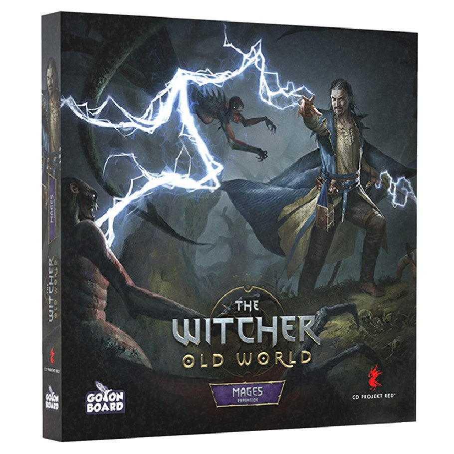 The Witcher: Old World: Mages Expansion - Old World Mages Expansion game box featuring a mage casting blue lightning magic against dark forest creatures.