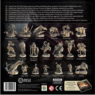 Tainted Grail: Monsters of Avalon - Monsters of Avalon expansion on black background.