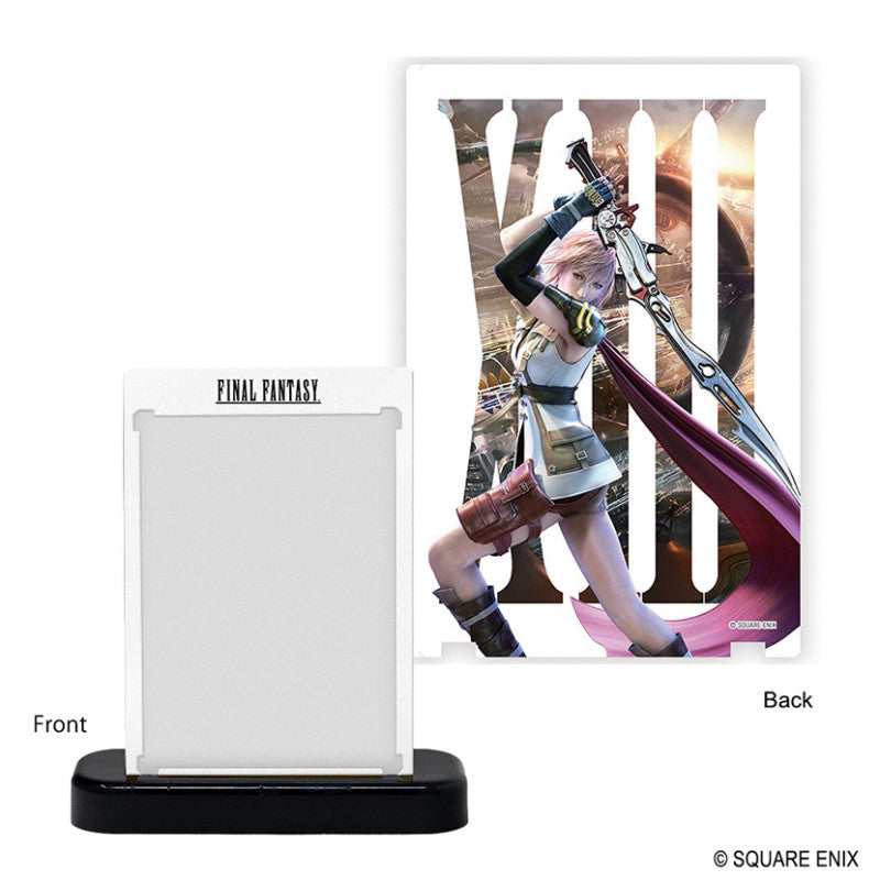 One-Touch Edge Magnetic Card Holder: Final Fantasy - Lightning (PREORDER) - Clear rectangular card holder with white "Final Fantasy" top label on black base, accompanies vertical Lightning character.