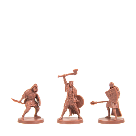 Dark Souls: Tomb of Giants - A beast-like creature, a heavily armored knight with a mace and shield, and a soldier with a shield and sword.