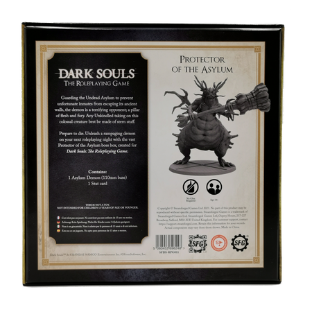 Dark Souls Mini: Protector of the Asylum - Protector of the Asylum figurine set featuring a detailed large gray armored knight with a spiked helmet and oversized hand.