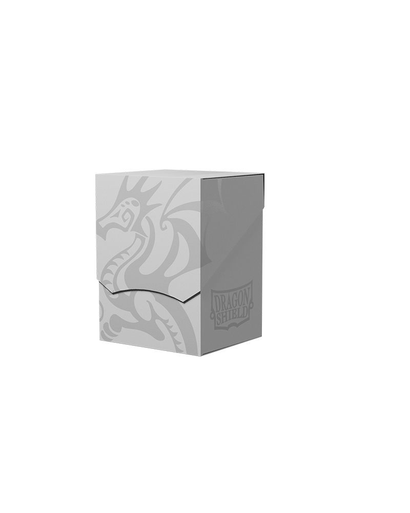 Dragon Shield Deck Shell - Ashen White - Ashen white Dragon Shield Deck Shell with embossed dragon design and logo on side.