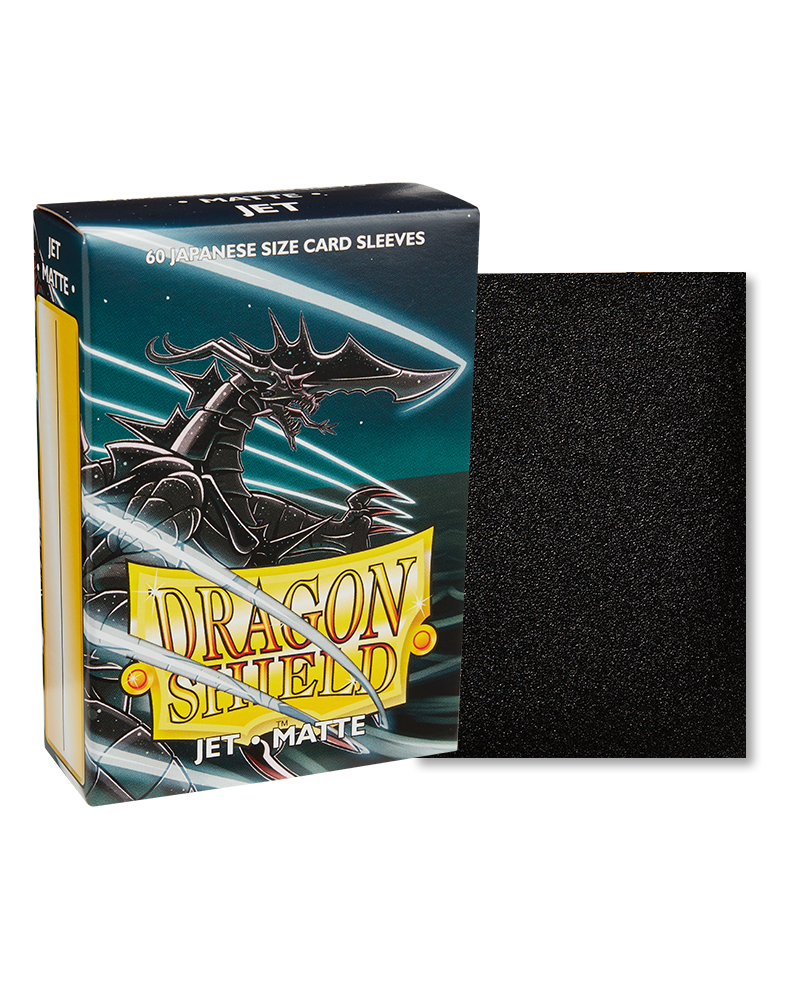 Dragon Shield Japanese Size 60ct Box - Matte Jet - Dragon Shield Japanese Size 60ct Box with black matte card sleeves and dragon-themed packaging.
