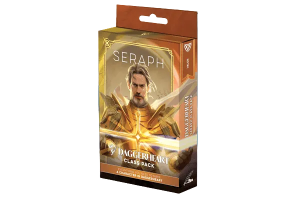 Daggerheart RPG: Class Pack - Seraph (PREORDER) - Daggerheart RPG Seraph class pack box with golden angelic warrior artwork and glowing sword design.