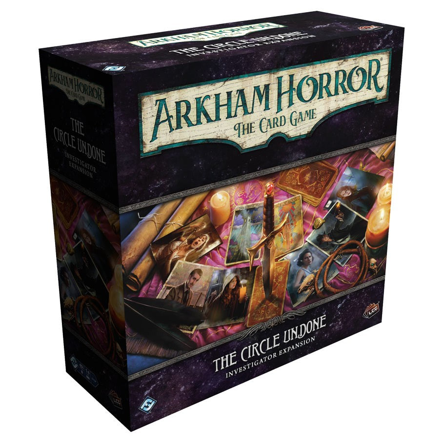 Arkham Horror: The Card Game - The Circle Undone Expansion - Investigator Expansion - Arkham Horror The Card Game The Circle Undone Investigator Expansion box with dark fantasy artwork and cards.