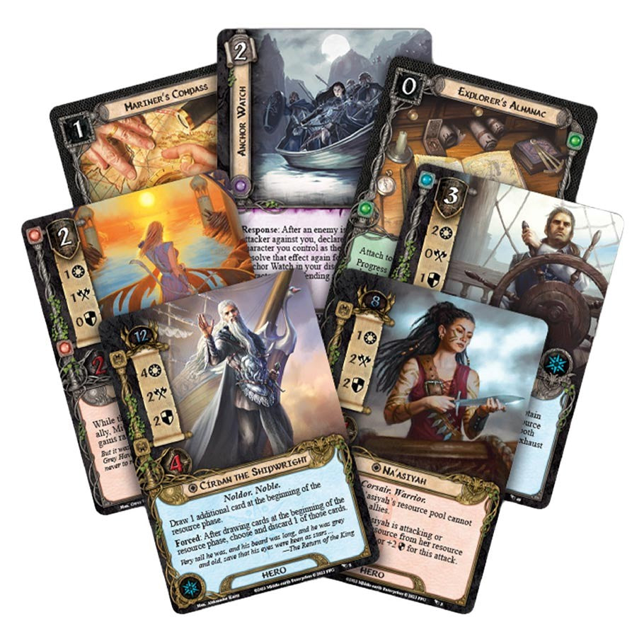 LOTR The Card Game: The Dream Chaser - Hero Expansion - Lord of the Rings card game expansion featuring detailed hero and character cards with fantasy artwork.