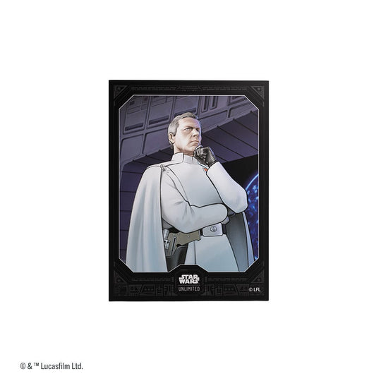 Gamegenic Premium Art Sleeves: Star Wars: Unlimited - Director Krennic (PREORDER) - Card sleeve featuring Director Krennic in white uniform with cape against dark starship background.