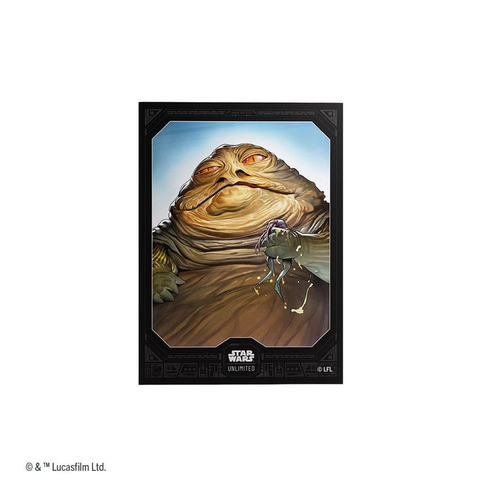 Gamegenic Premium Art Sleeves: Star Wars: Unlimited - Jabba the Hutt (PREORDER) - Rectangular card sleeve featuring detailed illustration of Jabba the Hutt against a blue sky background, with black border.